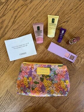 Clinique x Rifle Paper Co. Floral Cosmetic Pouch Gift Set